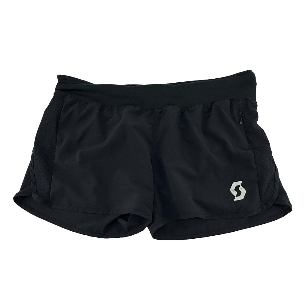 Scott Women Running Shorts Black Size L Athletic Lined Zipper Pocket Lightweight